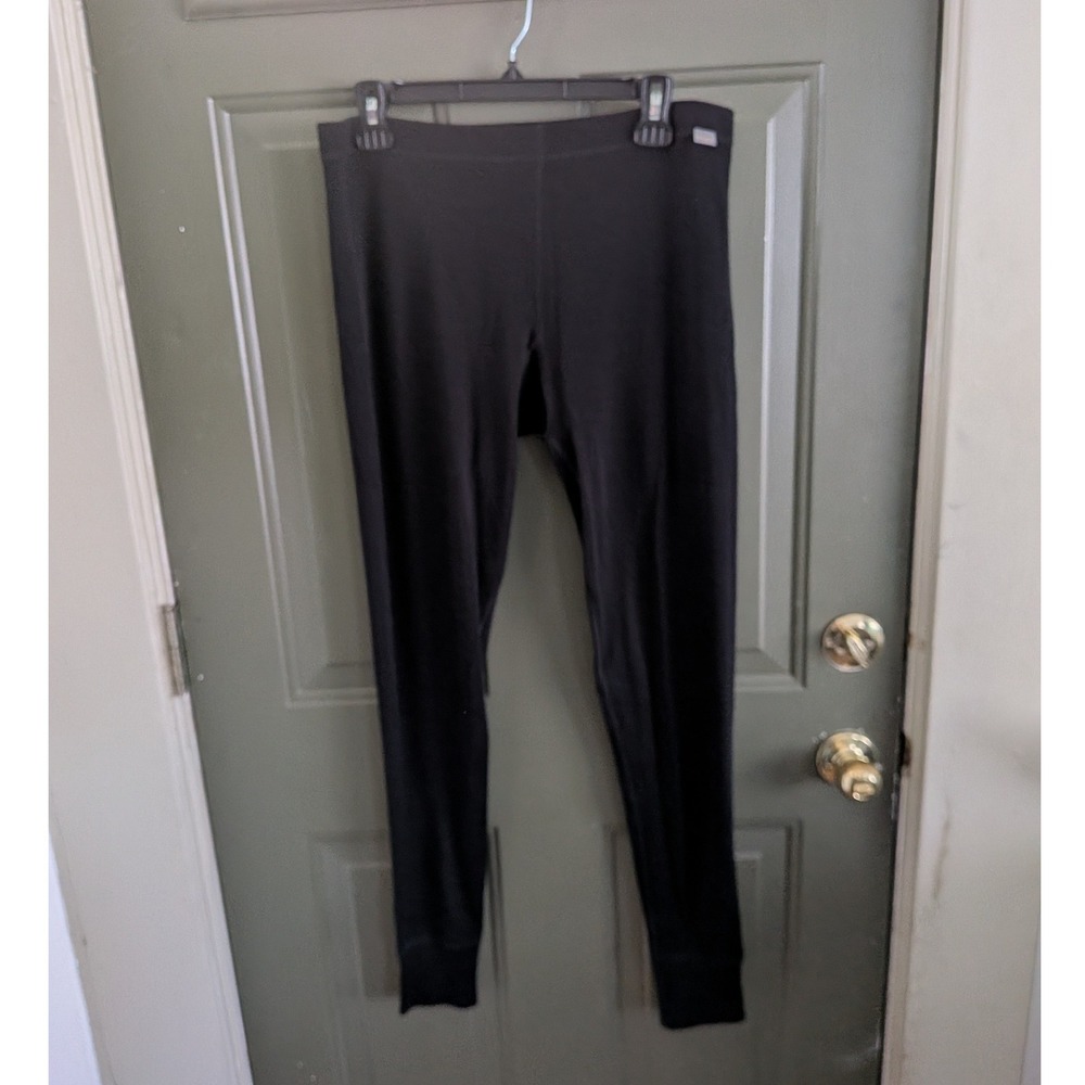 Meriwool Layers Womens Black 100% Merino Wool Base Layer Leggings Size L - Picture 2 of 8